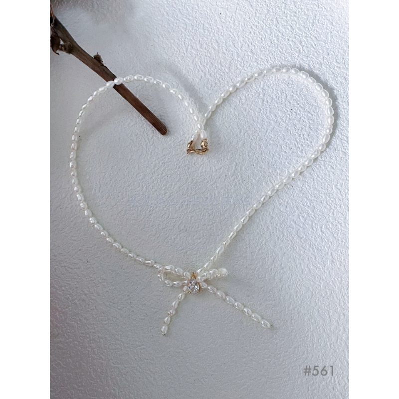 The "Coquette" Seed Pearl Bow Choker | Full Strand Statement