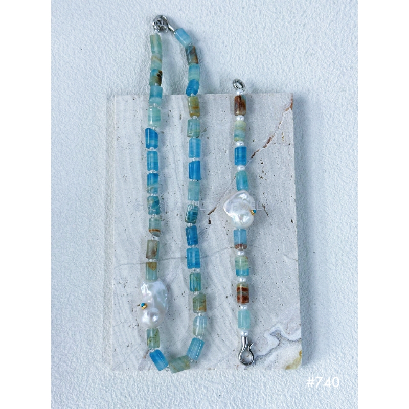 The "Mediterranean" Set | Turquoise Necklace & Bracelet Bundle