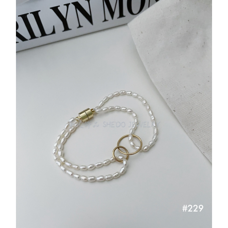 The "Eternal Bond" Double Strand Bracelet | Interlocking Circles & Seed Pearls